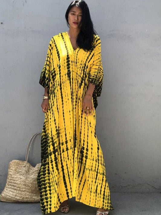 Kaftan sole tie dye amarelo