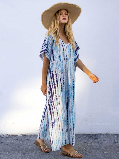 Kaftan sole tie dye celeste