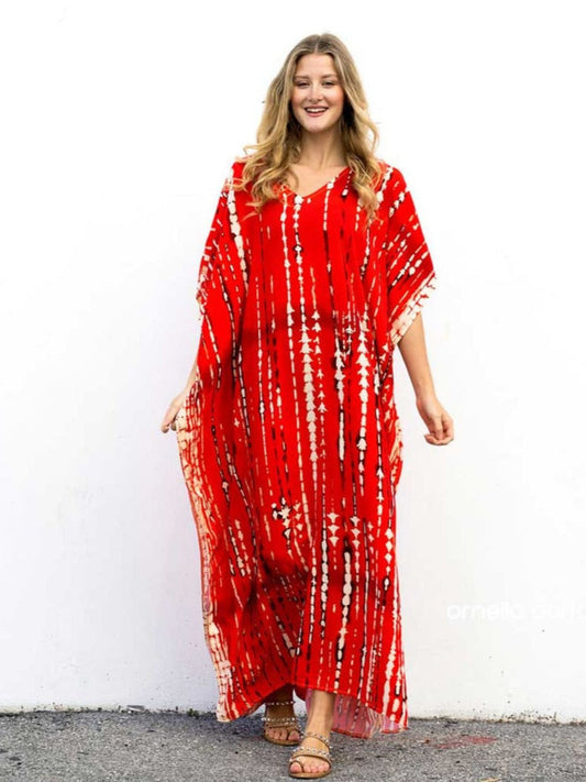 Kaftan sole tie dye vermelho