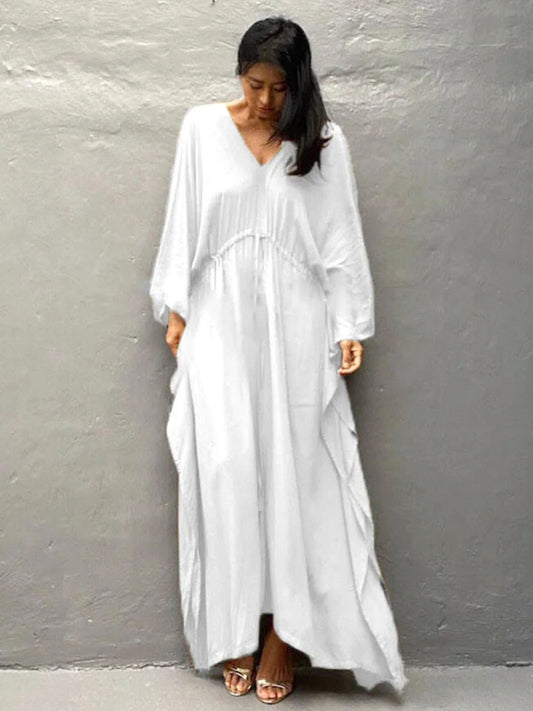 Kaftan sole liso com cordão