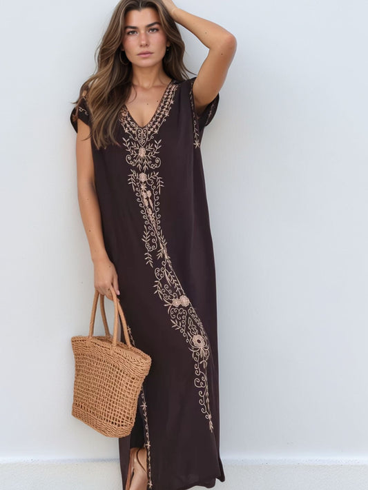 Kaftan luxo preto e dourado