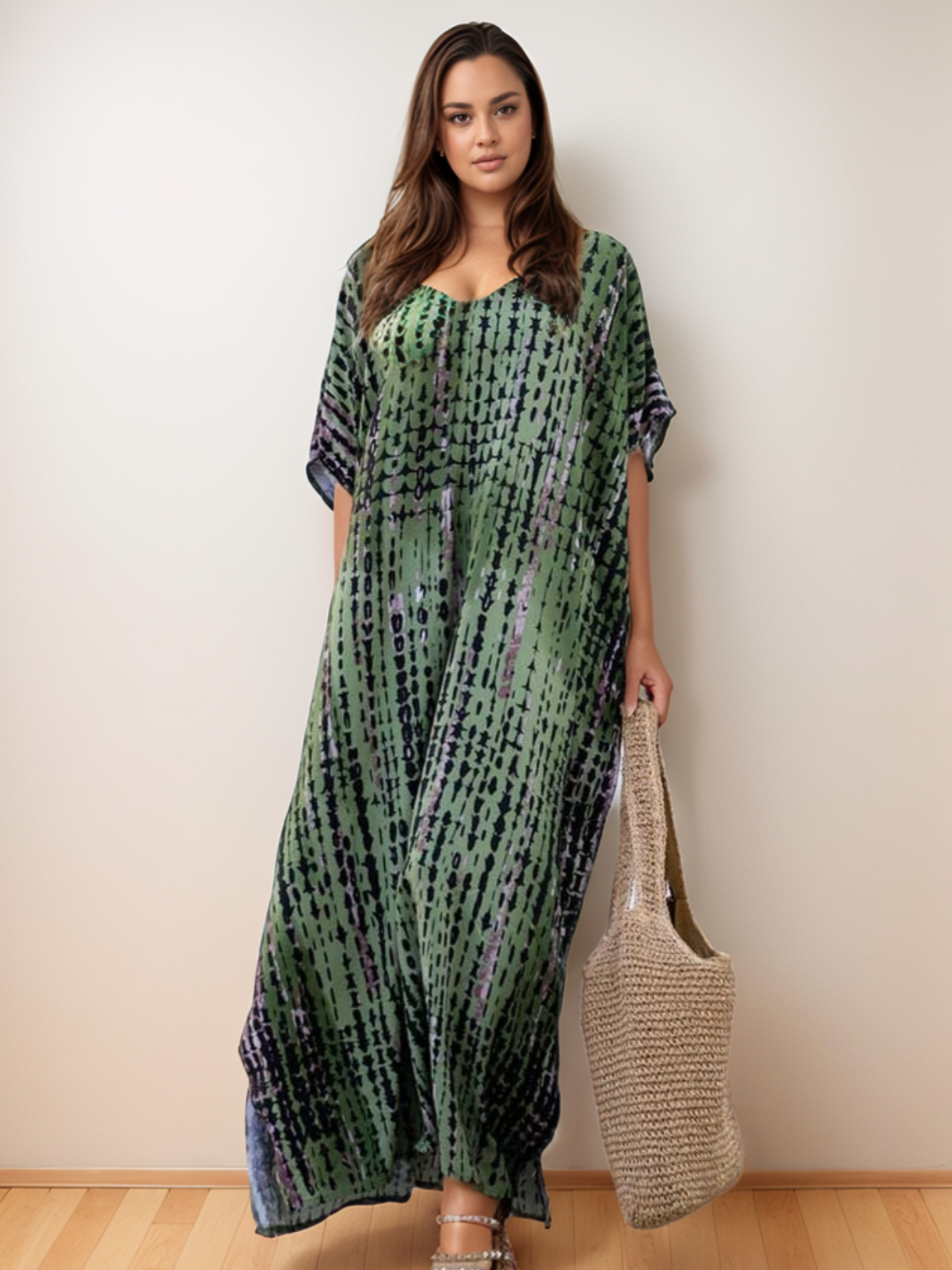 Kaftan sole tie dye verde militar