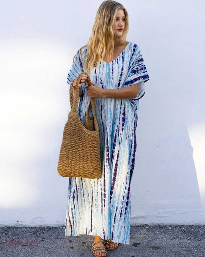 Kaftan sole tie dye celeste